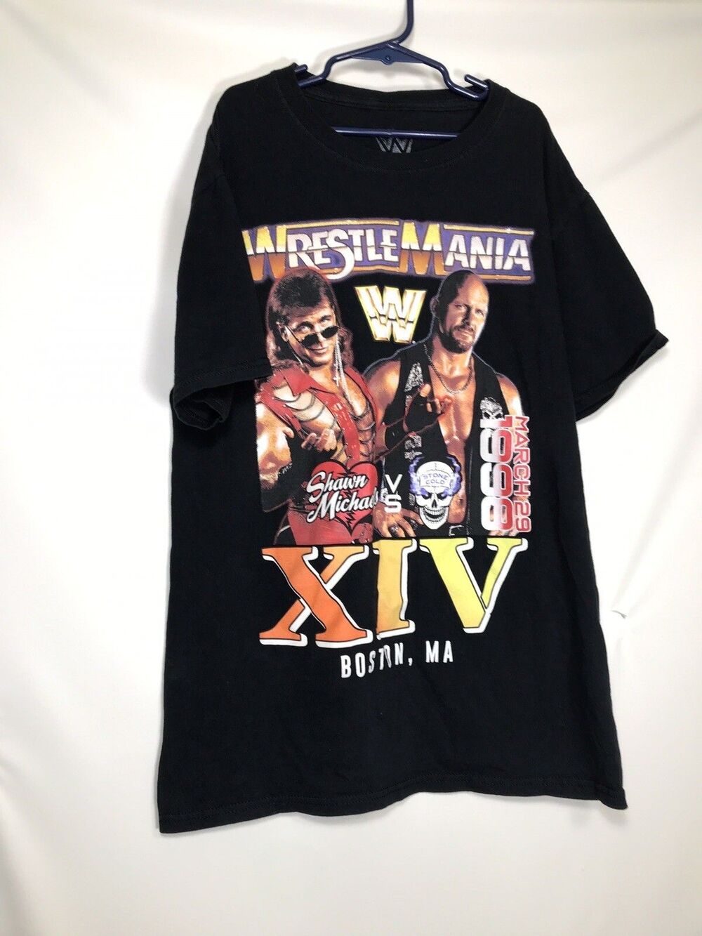 WWE WWF T-Shirt Small WrestleMania XIV Stone Cold Shawn Michaels  1998